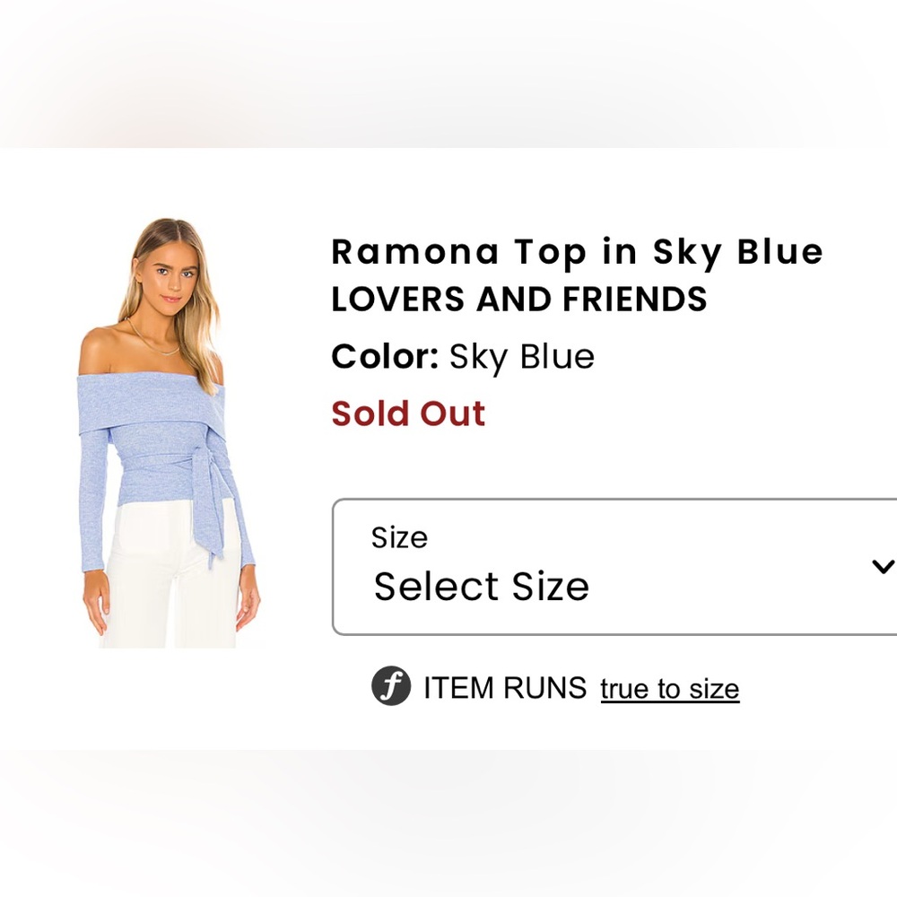 Like New - Ramona sky blue off the shoulder sweater xs